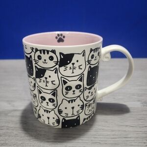 Spectrum Designz 21oz. Cat Face Black & White 2023 Ceramic Coffee Mug